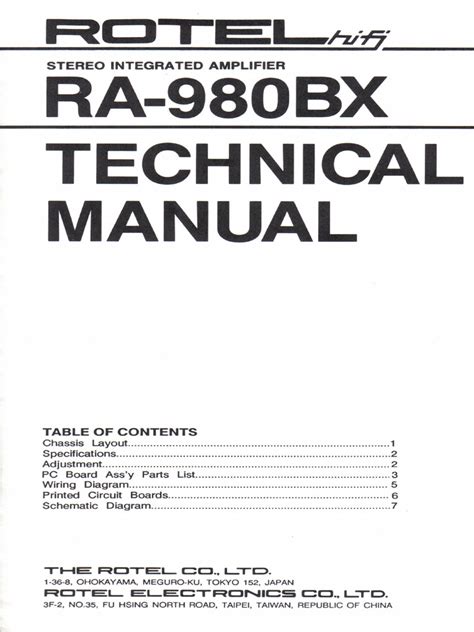 Rotel RA-980BX Manual pdf